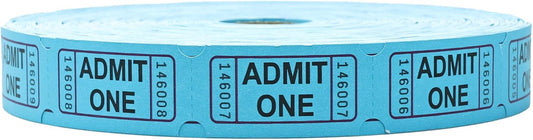 Raffle Tickets Roll - 2000 Tickets Single Roll for Fundraisers, Carnivals, Events - Durable Stub Design, Easy Tear & Organize(Blue)
