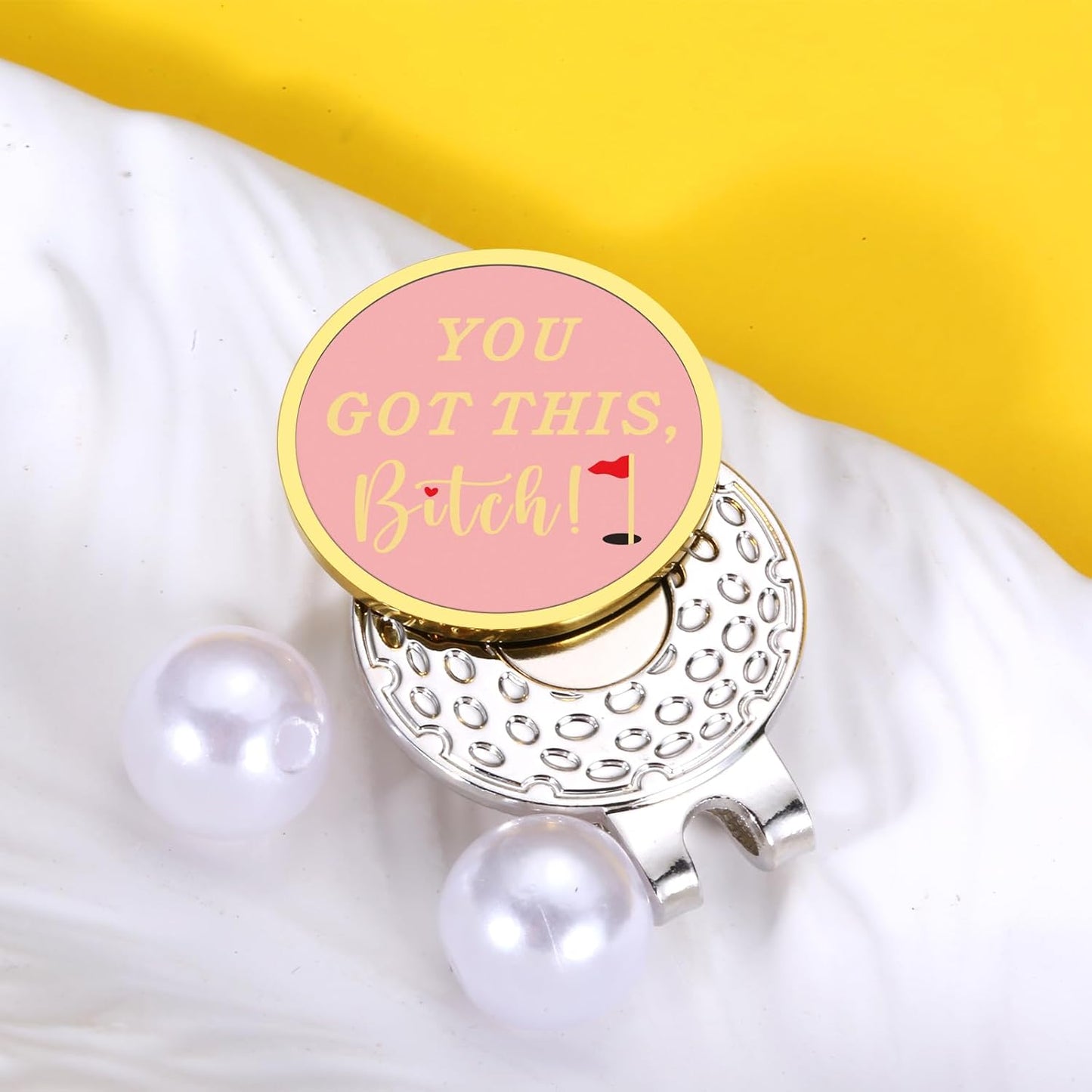 TI-EDC Funny Golf Women's Ball Marker Hat Clip, Golf Stocking Stuffer for Women, Womens Funny Golf Accessories, Funny Golf Ball Marker Accessories, Valentines Day Gifts for Girlfriend