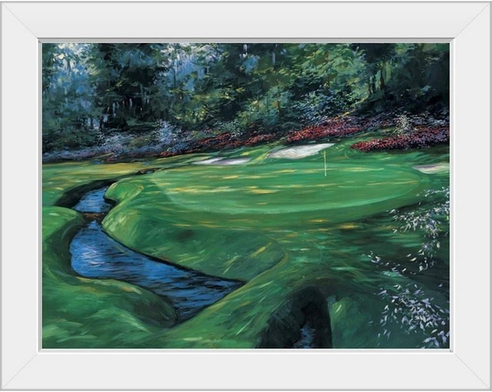CANVAS ON DEMAND 13th at Augusta White Framed Art Print, Golf Artwork
