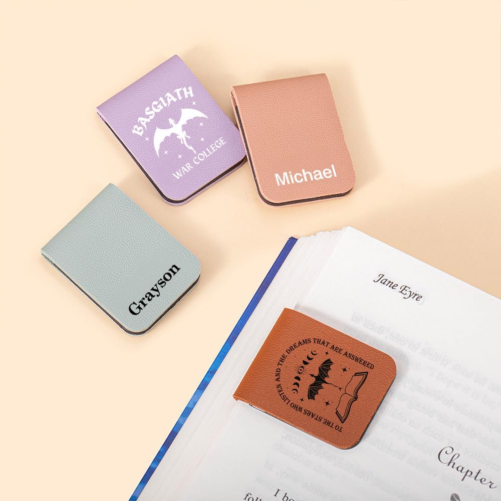 CALLIE Personalized Magnetic Bookmark Clip – Custom Name Reading Gifts for Book Lovers, Birthday Teacher's Day Christmas for Bookworm Gifts (Flying Dragon)