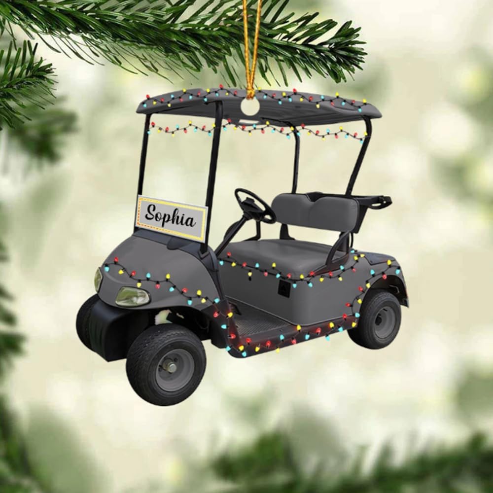 Personalized Golf Car Christmas Ornament, Christmas Ornament, Golf Cart Family, Golf Ornament, Golf Cart Ornament, Golf Christmas Ornaments, Golf Ornaments for Christmas Tree Gift for Golf Lovers/5