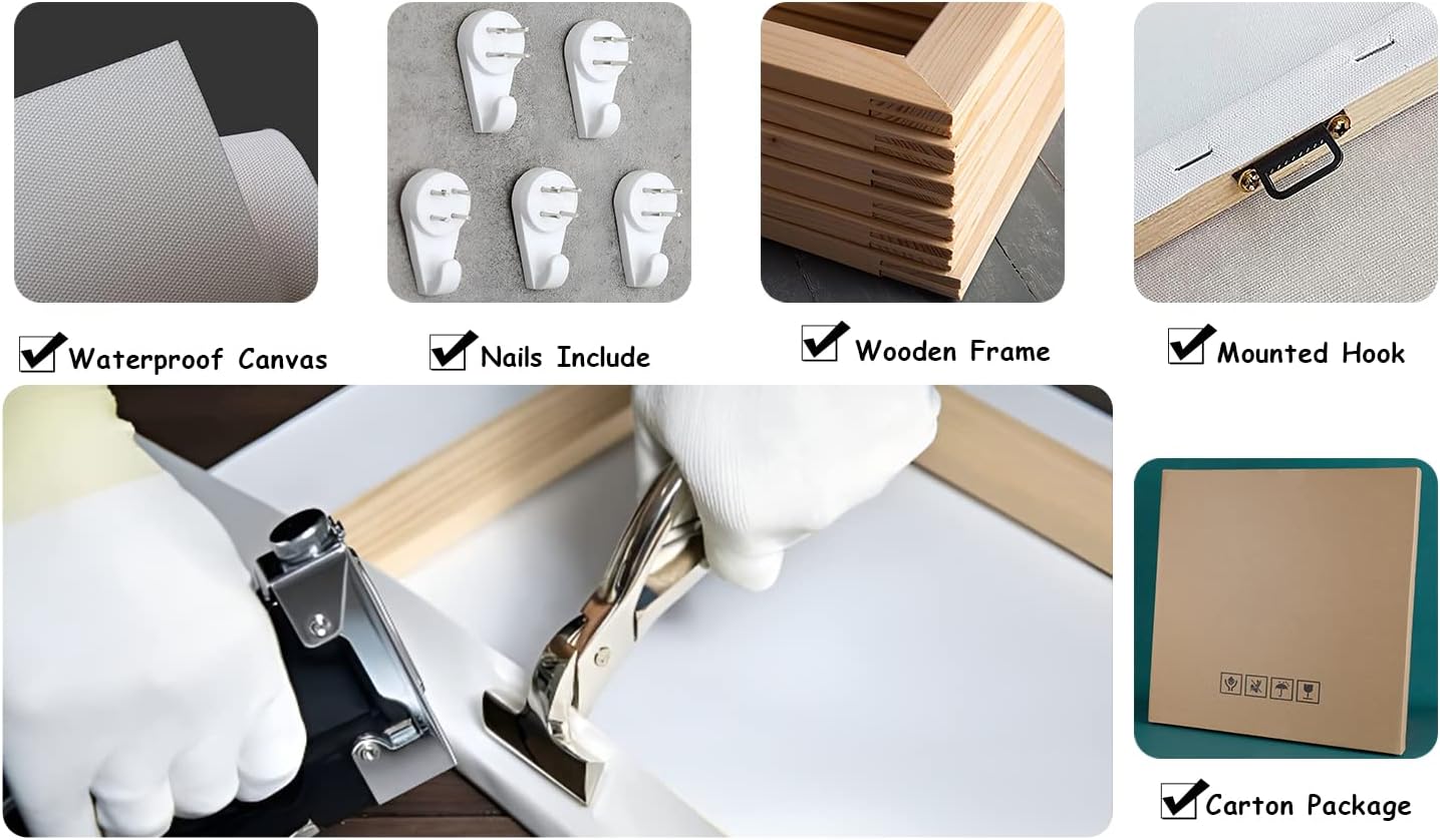 KLVOS Golf Pictures Wall Decor Vintage Sports Artwork Golf Ball Canvas Art Print Home Decor Great Gift for Bedroom Man Cave Office Gym Decoration Gallery Wrap Inner Frame 24x36inch