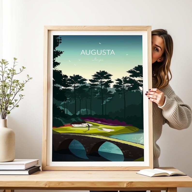 Golf Gift - Augusta Masters Golf Print - 12th Hole Amen Corner, Augusta National Golf Poster, Georgia Golf Course Art, Masters Tournament Print (Unframed) (20x30)