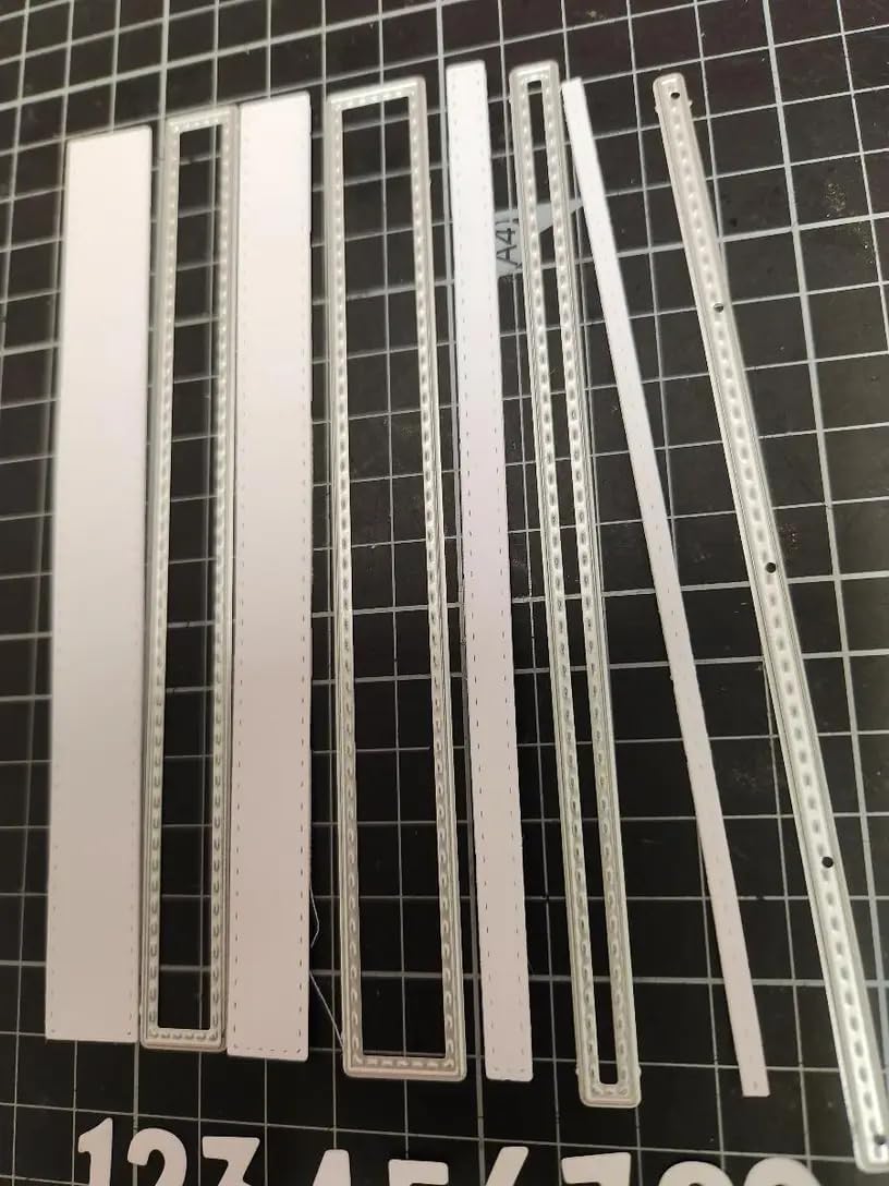 Lapoo Cutting Die for Scrapbooking, 3D Backgrounds Frame New Cutting Dies DIY Album Card Making Decor Paper Craft Metal Die Cuts Party Decorations (Dashed Rectangle Box 5.9 x 2 in)