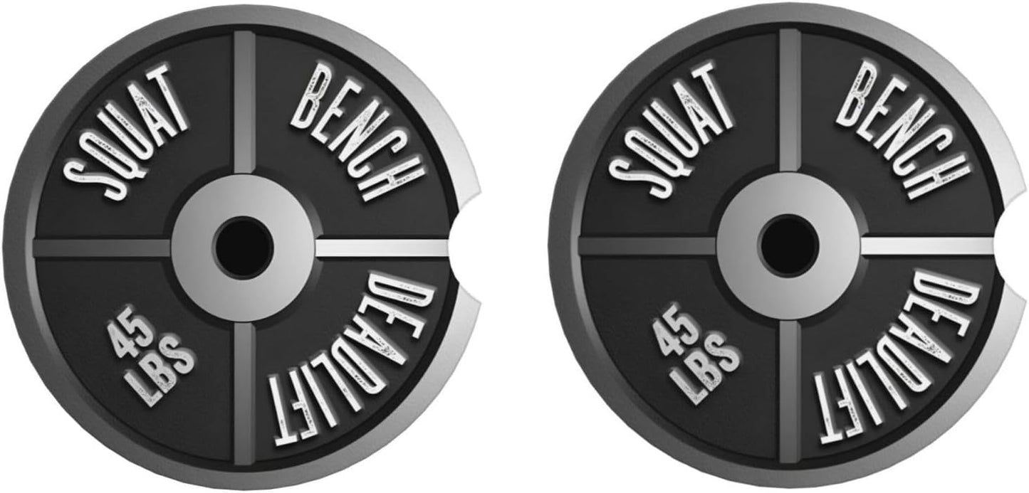 Car Cup Holder Coasters, Barbell Plate Deadlift Weight Lifting Car Coasters for Cup Holder Drinks, 2 Pack Ceramic Cute Auto Interior Accessories for Women Men