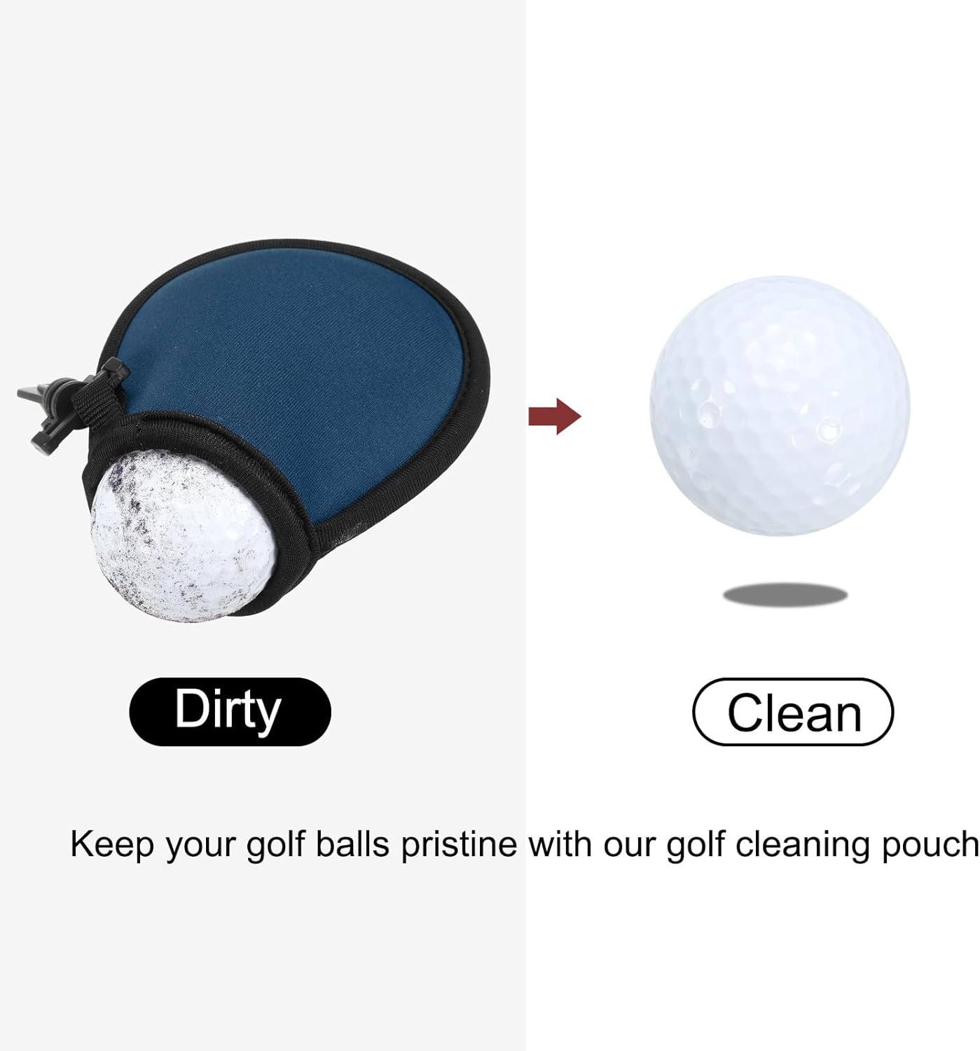 PATIKIL Golf Ball Washer Pouch, Portable Golf Balls Cleaner Pocket Bag with Hanging Clip for Women Golf Exercise