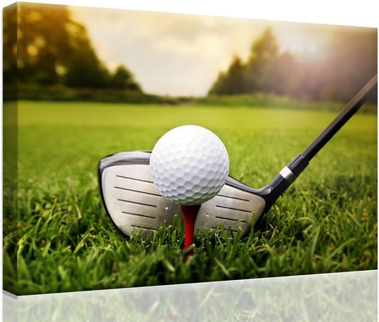 Golf Canvas Wall Art for Gym Room Golf Posters Golf Course Wall Decor for Living Room Bedroom Home Decorations Wall Decor Framed Artwork Ready to Hang(12''H x 16''W)