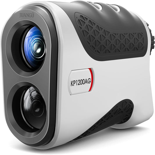 JUANGU Golf Rangefinder with Slope Switch & Magnetic Mount | Highly Accurate ±1 Yard Laser Range Finder for Golf & Hunting | 1200 Yards | 7X Magnification | IP54 Waterproof