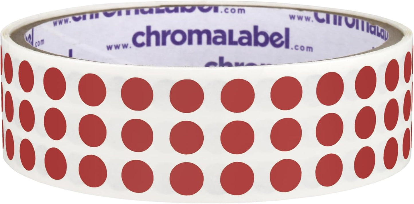 ChromaLabel 0.25 Inch Round Label Permanent Color Code Dot Stickers, 1000 Labels per Roll, Burnt Umber