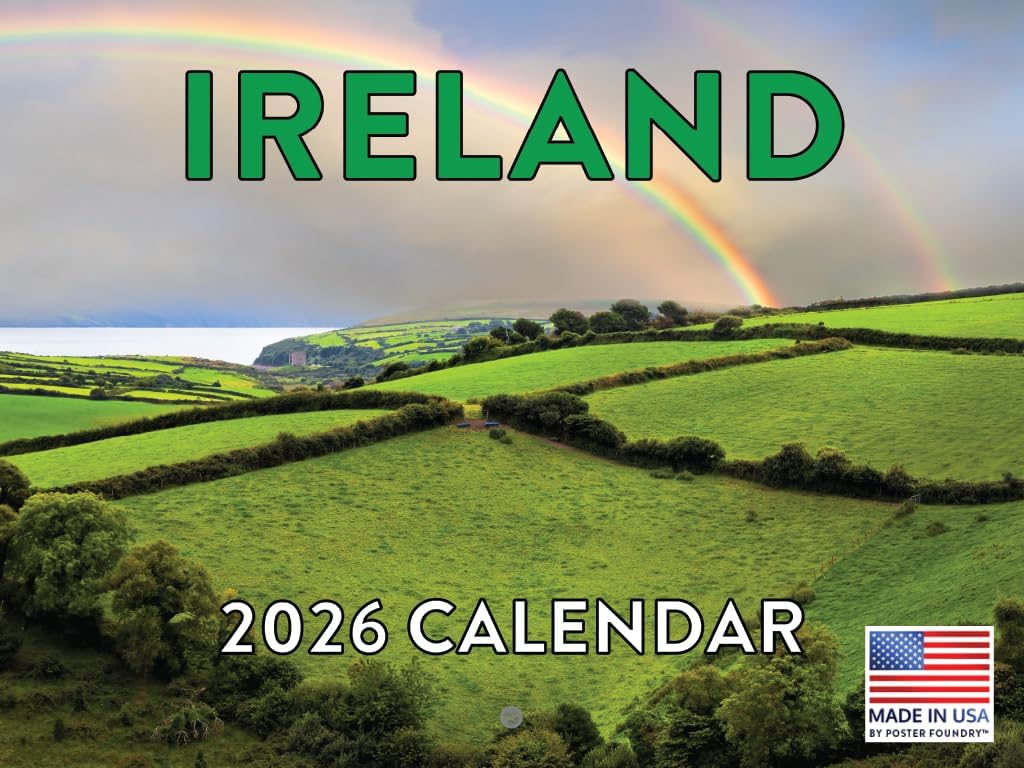 Ireland Calendar 2026 Irish Gifts Monthly Wall Calender 12 Month | American Made In The USA