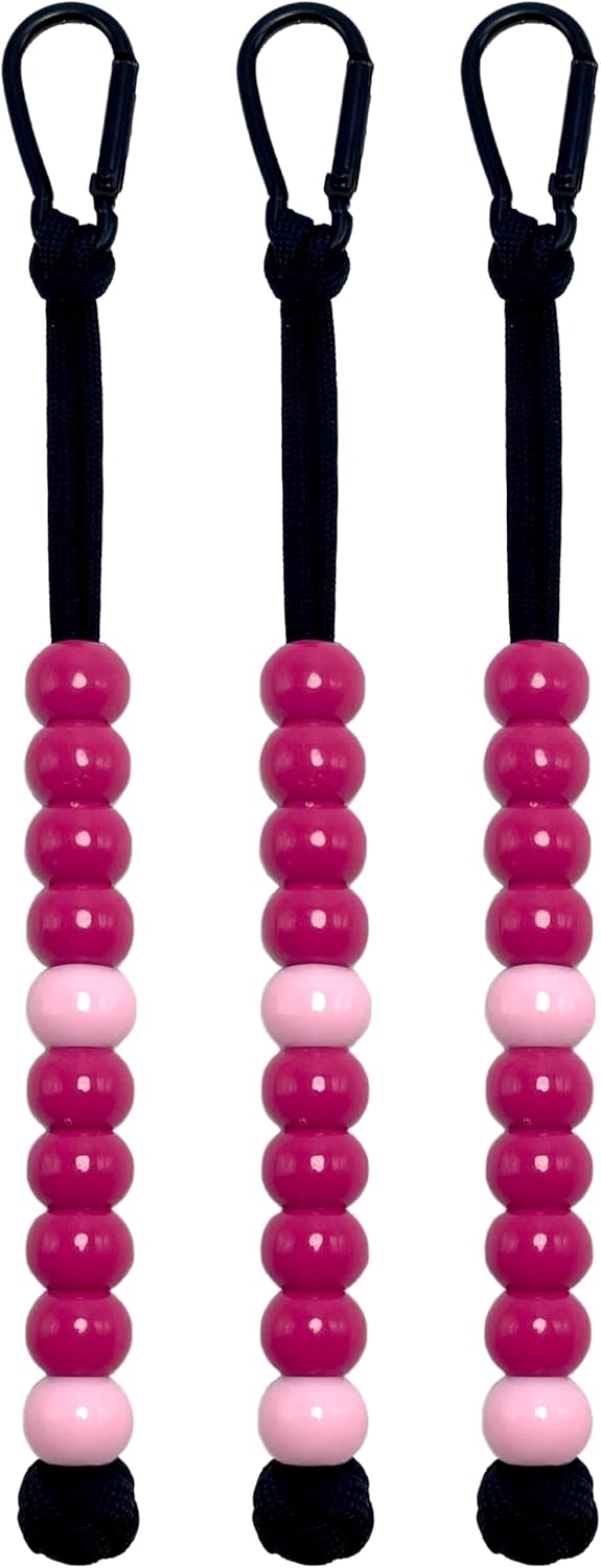 LAMIBEE Pack 3pcs, Golf Beads Count Stroke Score Counter, Durable 550 lbs Paracord String with 10 Beads, Easy Scorekeeping, Hand-Braided with Clip