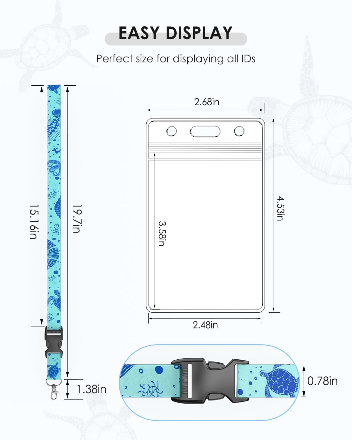 5 Pack Cruise Lanyards with Ocean Creature Design, Cruise Ship Lanyards with Waterproof ID Badge Holders for All Cruise Lines 2025, Mix