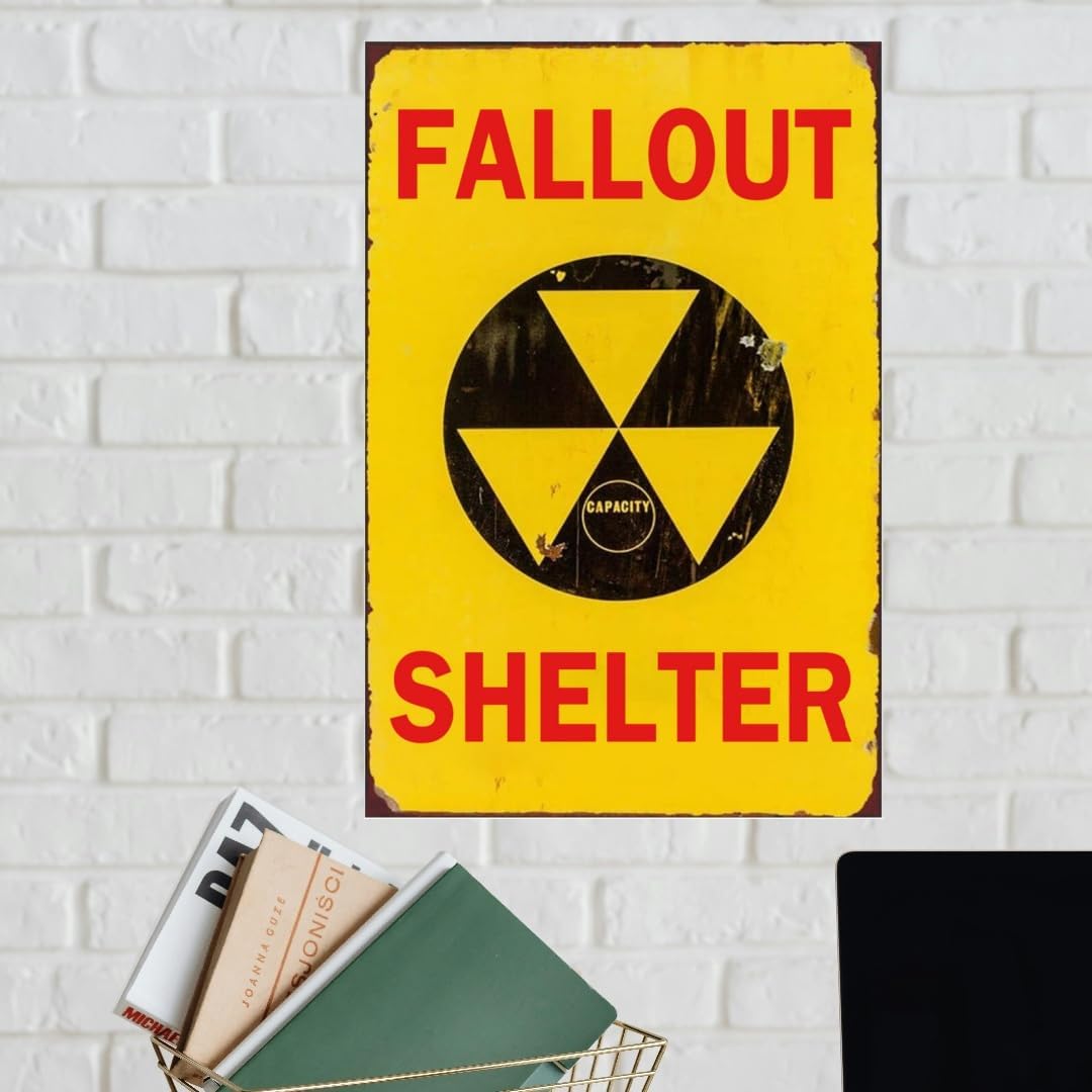 Fallout Shelter Tin Sign Fallout Merchandise Decor Fallout Metal Poster Garage Decor Man Cave Sign 8x12 Inch