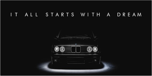 Motivational Wall Art for Office, Super Car Art Canvas, Inspirational Automotive Decor for BMW E30 M3 Sportscar Lovers, Motivational Wall Decor for Office and Home, Car Poster (8" x 8" in)