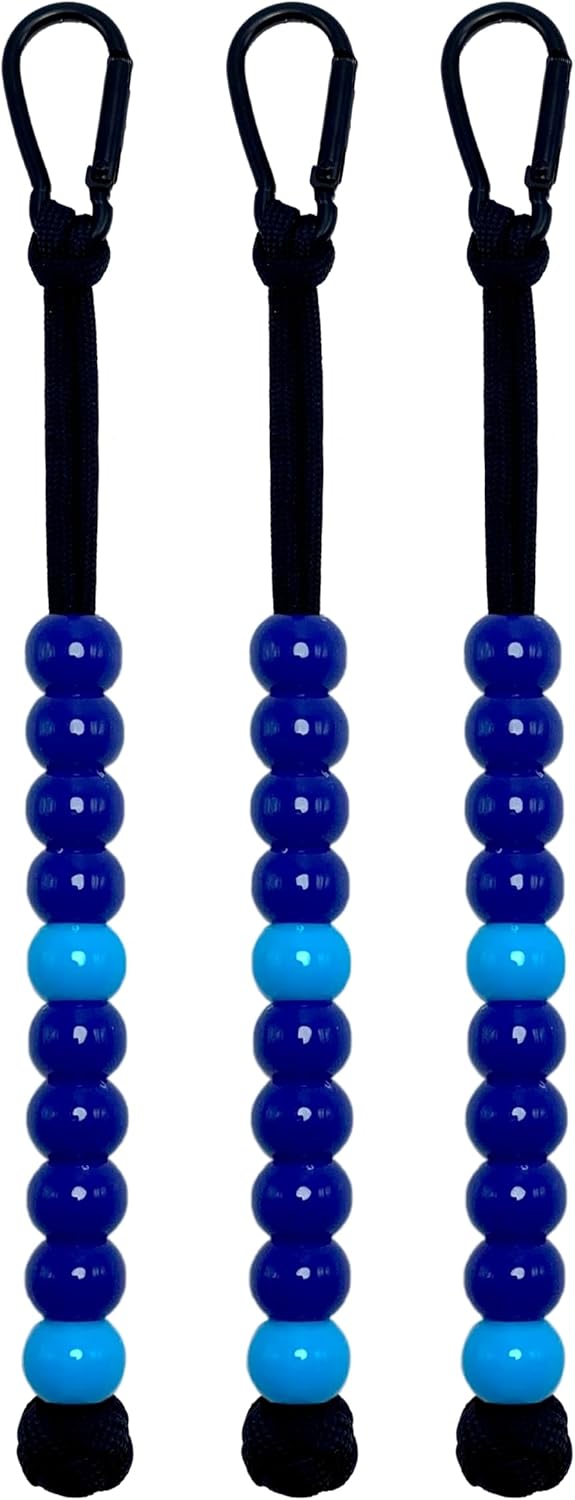 LAMIBEE Pack 3pcs, Golf Beads Count Stroke Score Counter, Durable 550 lbs Paracord String with 10 Beads, Easy Scorekeeping, Hand-Braided with Clip