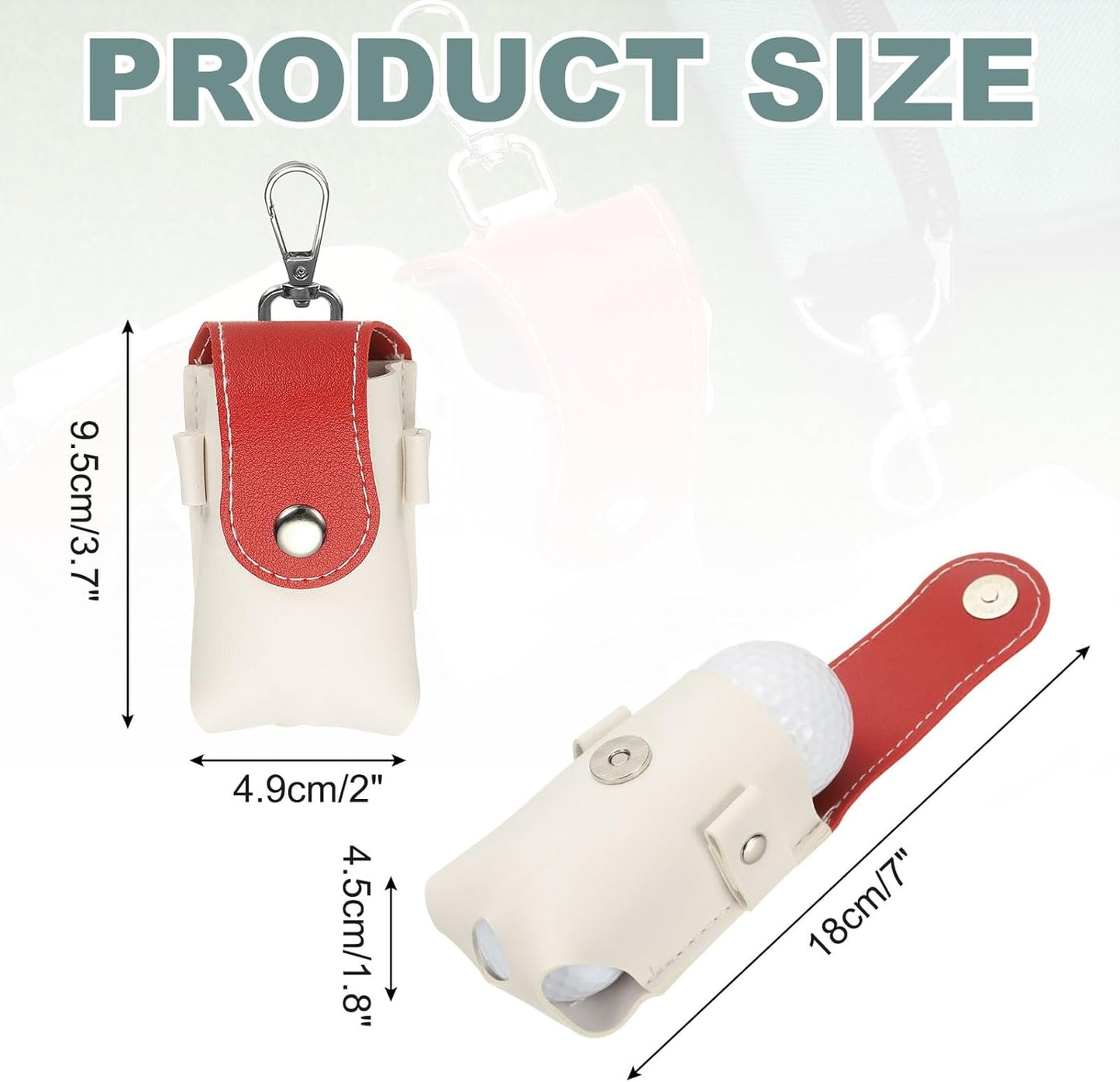 uxcell Golf Ball Bag, Portable PU Leather Golf Ball Pouch with Belt Clip Storage Bag with Tee Holder for Men and Women