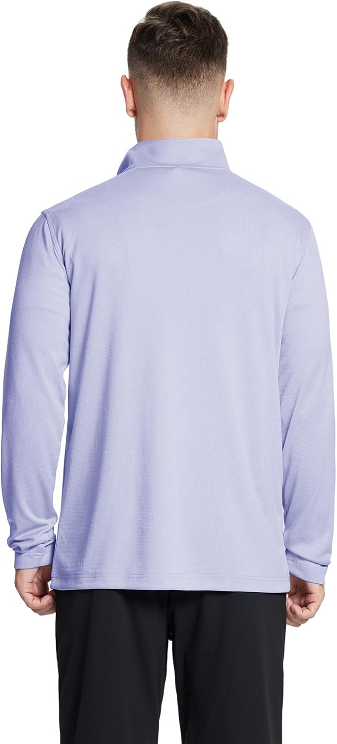 M MAELREG Quarter Zip Golf Pullover Men Dry Fit Long Sleeve Performance Wicking Mock Neck 1/4 Zip Pullover Mens Sweatshirt