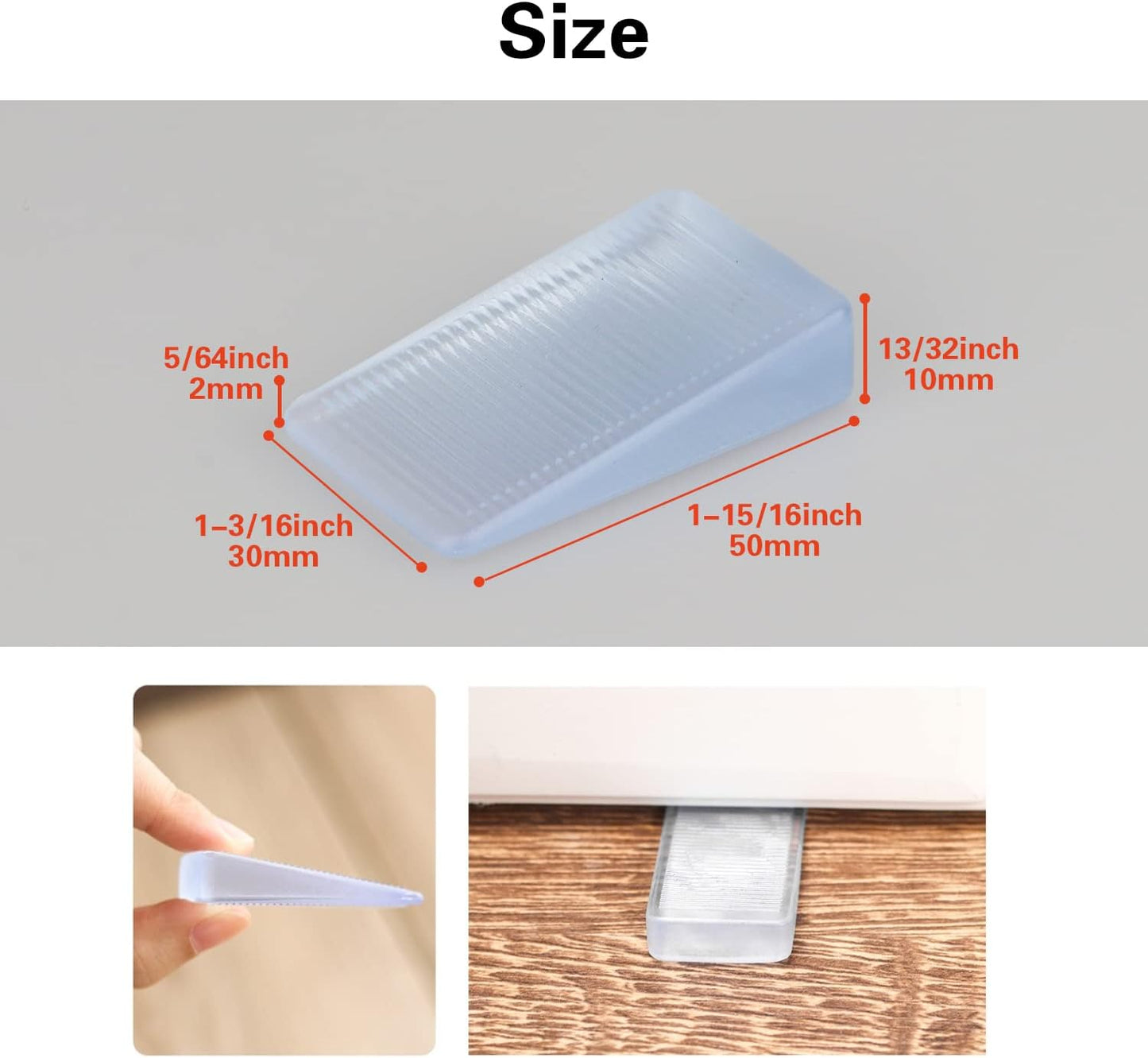 8 Pcs Clear Shims, Shims for Leveling Furniture, Trimmable Hard Wedges Table Shims, Plastic Wedge Toilet Shim, Furniture Leveler Wedges, Rubber Texture, Perfect for Level Uneven Doors, Floors