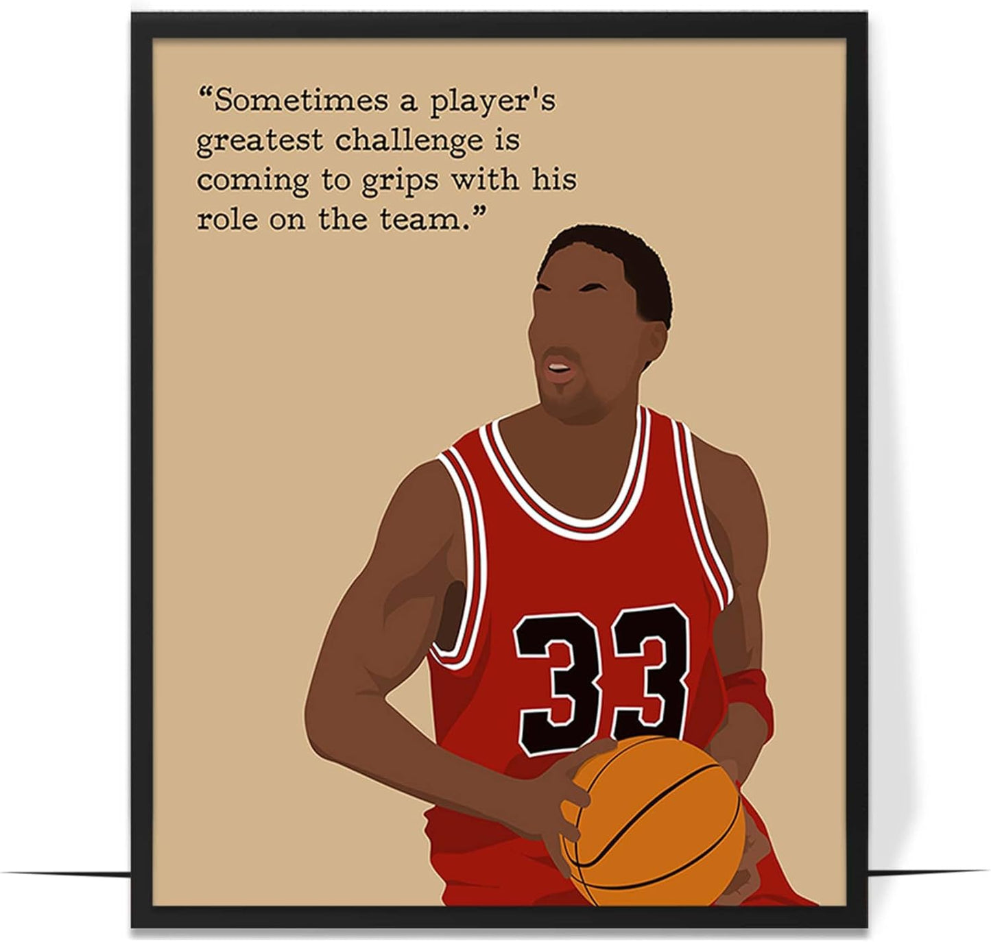 LOLUIS Motivational Basketball Superstar Hand-Drawn Artwork Sport Quote Wall Art Decorations (Unframed 8"x10", Basketball Player 8)