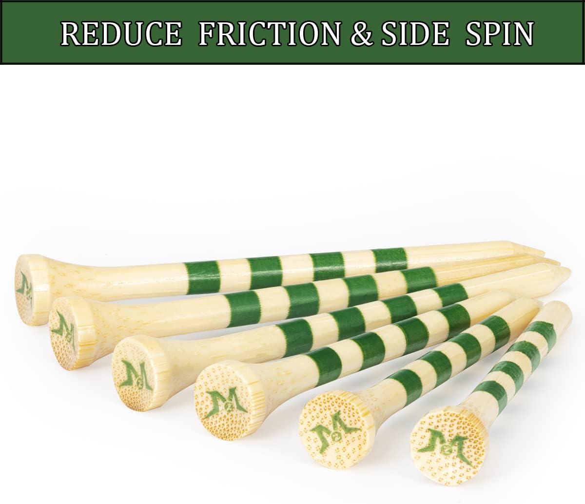 MAZEL Natural Wood/Bamboo Golf Tees 2 3/4 Inch & 3 1/4 Inch,Pack 50 or 120,Reduce Friction & Side Spin,More Stable Golf Tees