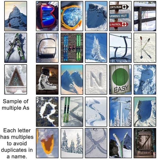 Personal-Prints SKIING Personalized Name Art Gift | Customized for the Ski Instructor, Avid Skiier, or Team | Unique Ski Slope and Equipment Photo Canvas Wall Art Décor (10”x30” Stretched Canvas)