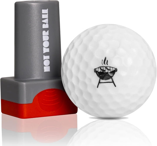 QUBI Golf Ball Stamp, Golf Ball Stamper, Reusable Self-Inking Golf Ball Stamp Marker to Identify Golf Balls, Golf Gift Golf Accessories for Men and Women Golfers