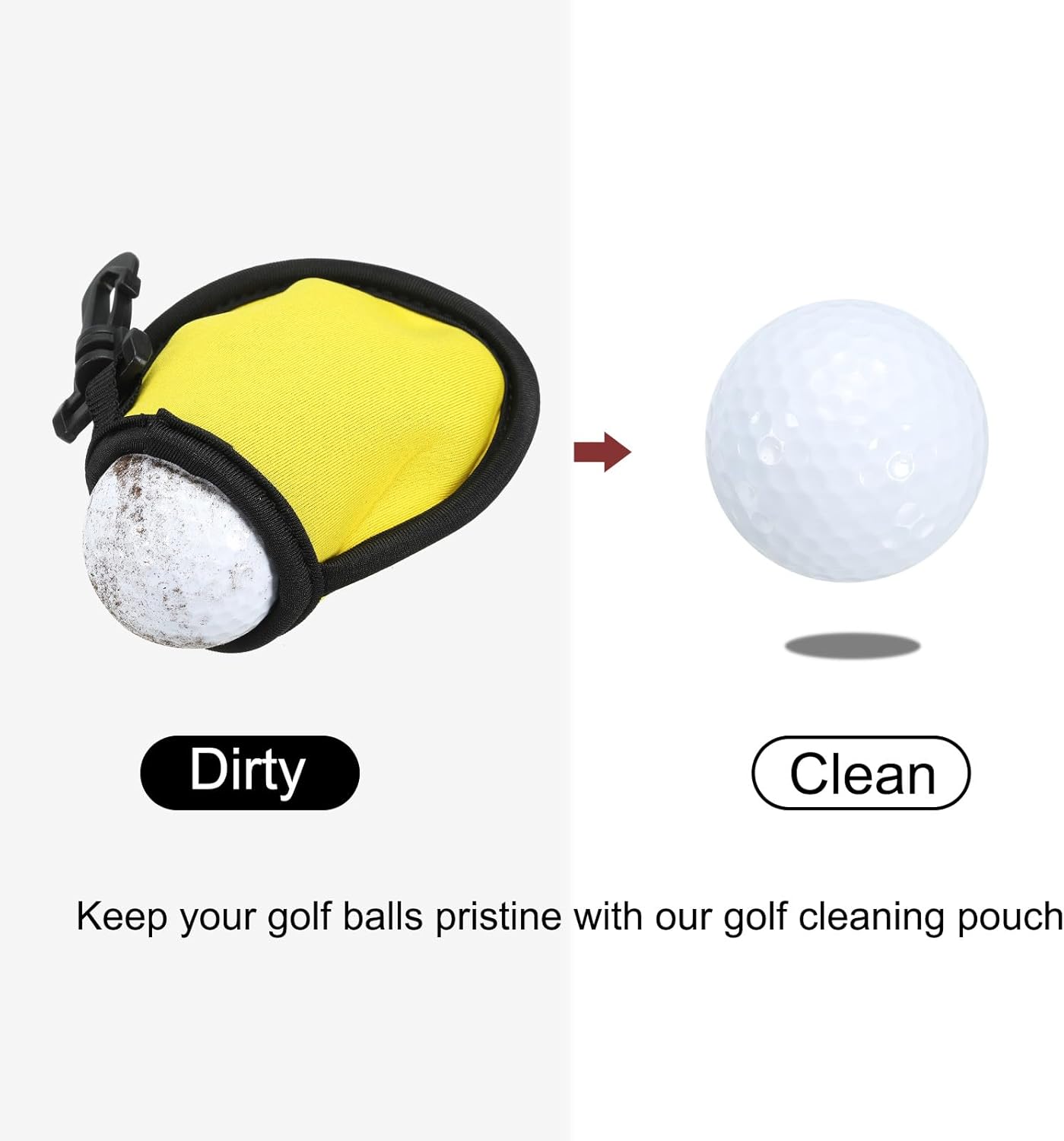 PATIKIL Golf Ball Washer Pouch, Portable Golf Balls Cleaner Pocket Bag with Hanging Clip for Women Golf Exercise