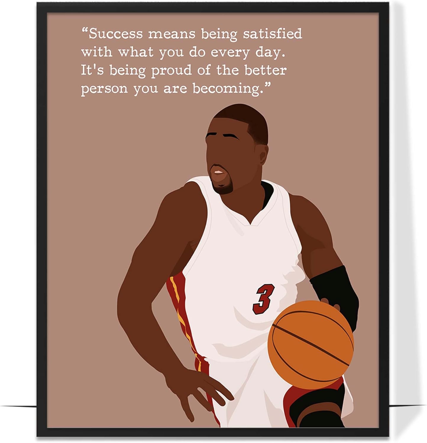 LOLUIS Motivational Basketball Superstar Hand-Drawn Artwork Sport Quote Wall Art Decorations (Unframed 16"x20", Basketball Player 11)