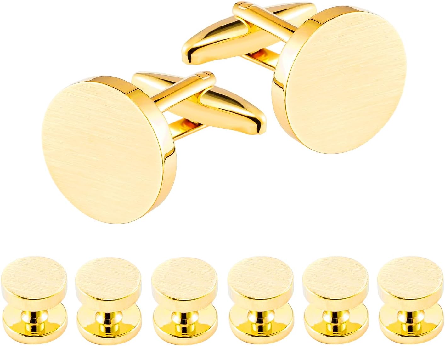 Cufflinks for Men and Tuxedo Shirt Studs Set with Gift Box Stainless Steel Cuff links