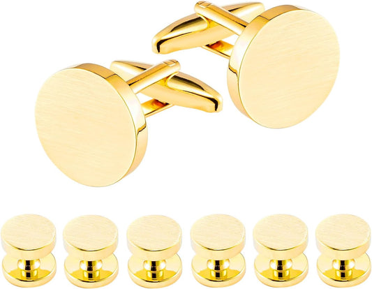 Cufflinks for Men and Tuxedo Shirt Studs Set with Gift Box Stainless Steel Cuff links