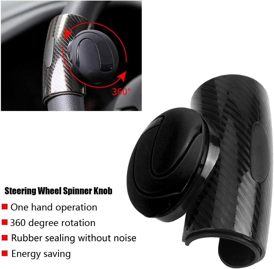 KIMISS Steering Wheel Knob,Universal Car Steering Wheel Knob Spinner Power Handle Ball Wheel Booster (Black) // steering wheel knob