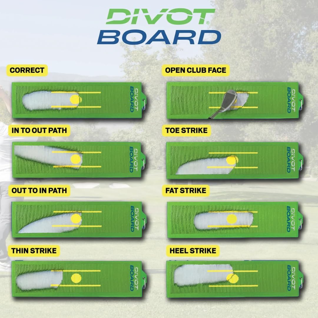 Divot Board - The Original Patented Low Point and Swing Path Trainer - Instant Feedback. Anytime. Anywhere - See Your Swing Path and Learn Every Time You Hit The Ball!