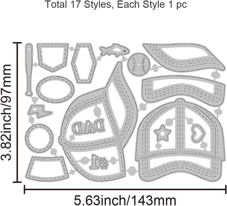 GLOBLELAND Sports Hats Cutting Dies for Card Making Peaked Cap Cut Die for DIY Scrapbooking Journal Embossing Paper Craft Decor