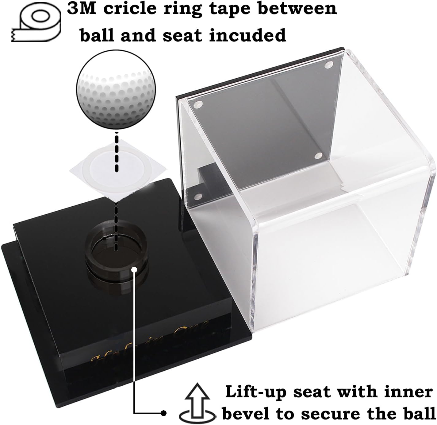 Golf Ball Display Case for Hole in One Ball with Scorecard Display, Golf Gifts, Accessories for Men and Women (Content: Hole in One)