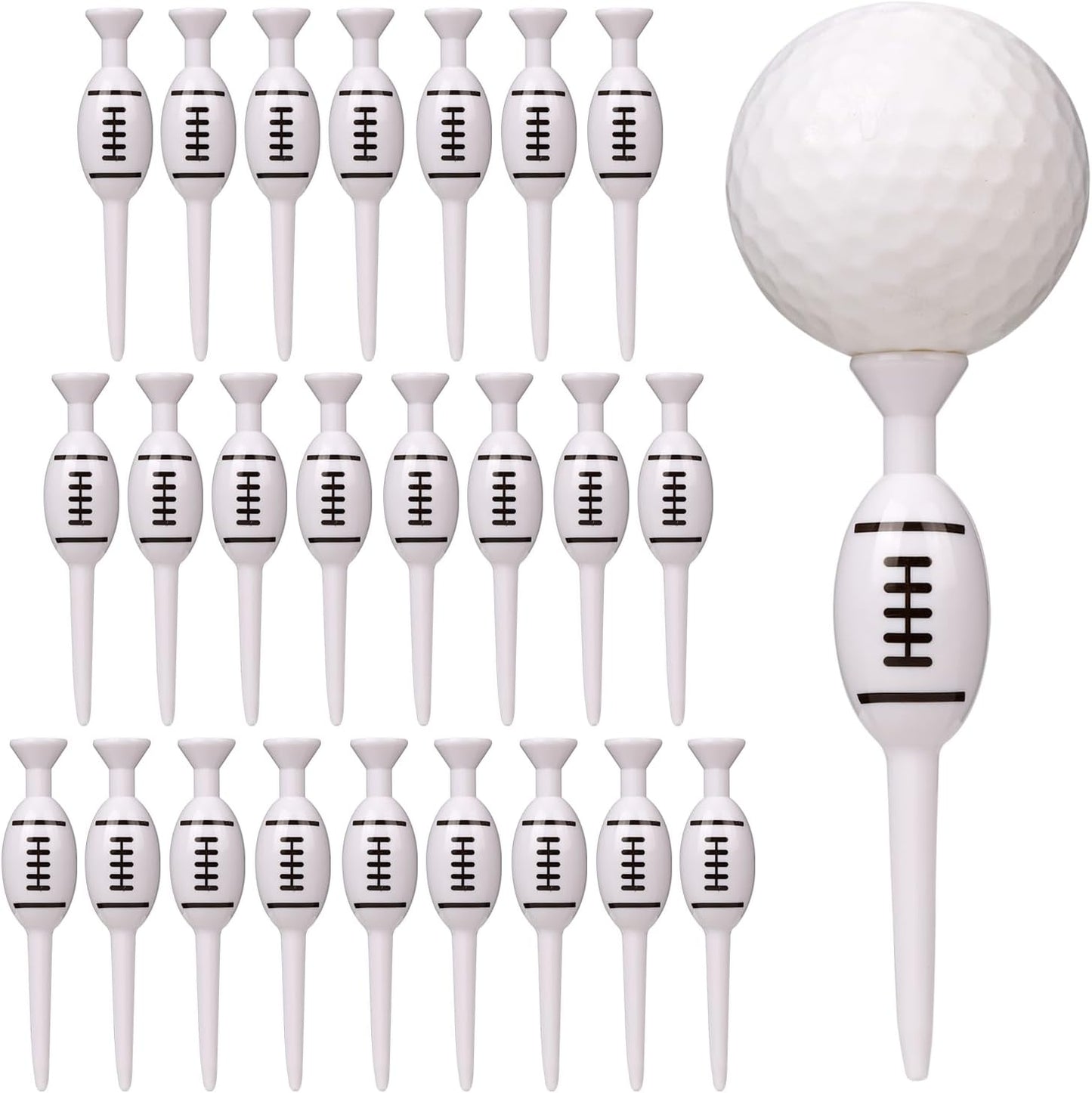 Plastic Golf Tees, Pack of 25, for Height Consistency, Excellent Durability and Stability Tees, Golf Gift for Men Women and Children, Golf Accessories