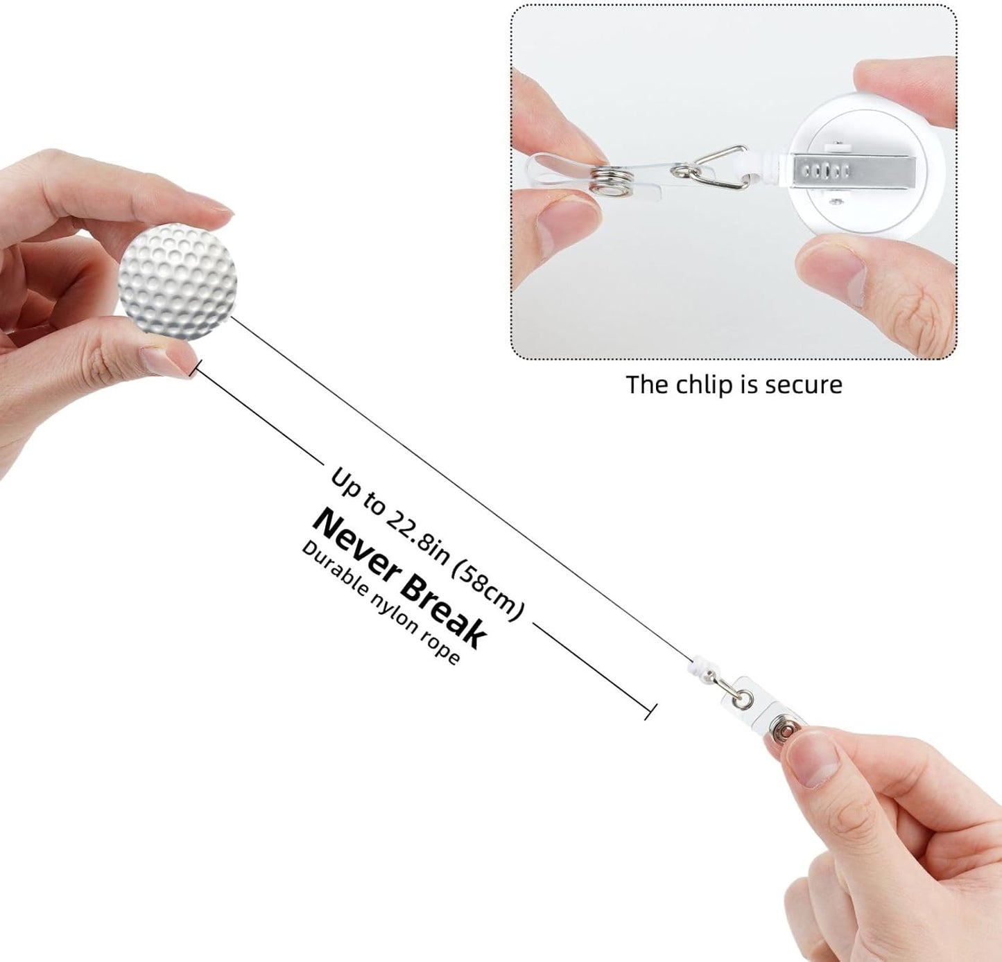 Golf Badge Reels Retractable Badge Holder with Clip for Id Name Tag Office Worker Student Teacher Nurse Doctor