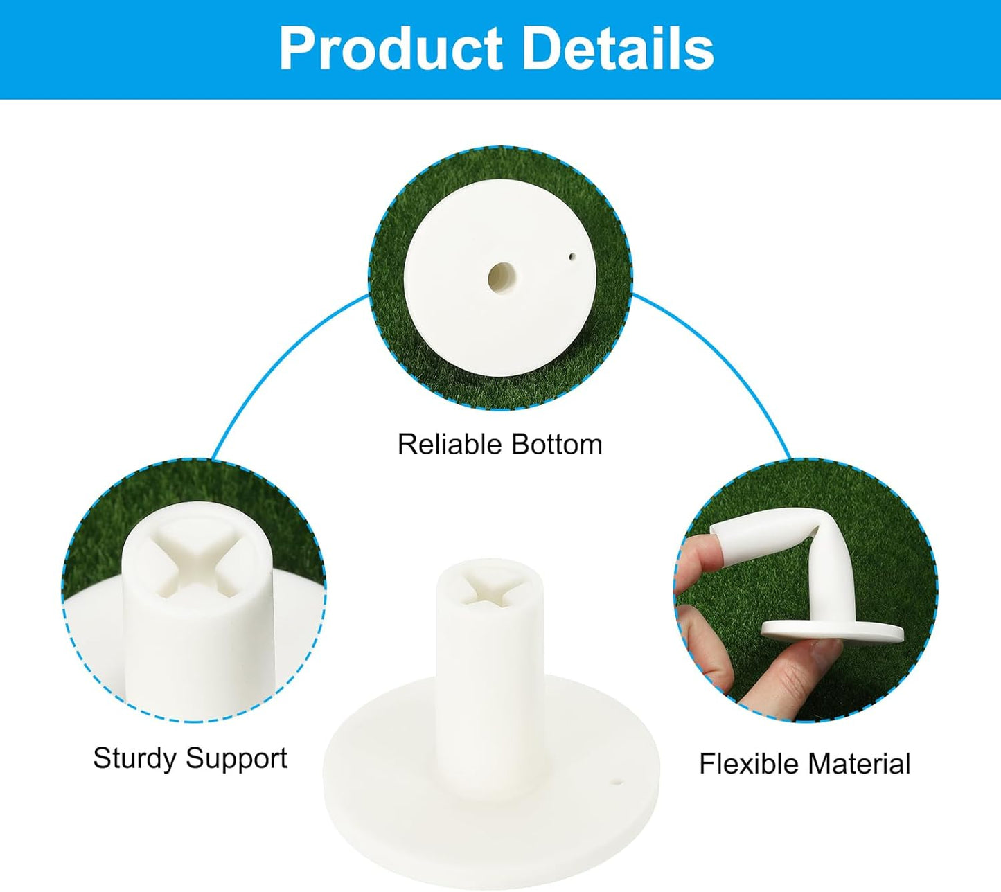 PATIKIL Rubber Golf Tee, Tall Training Driving Range Tee Stable Ball Holder for Outdoor Indoor Hitting Mats