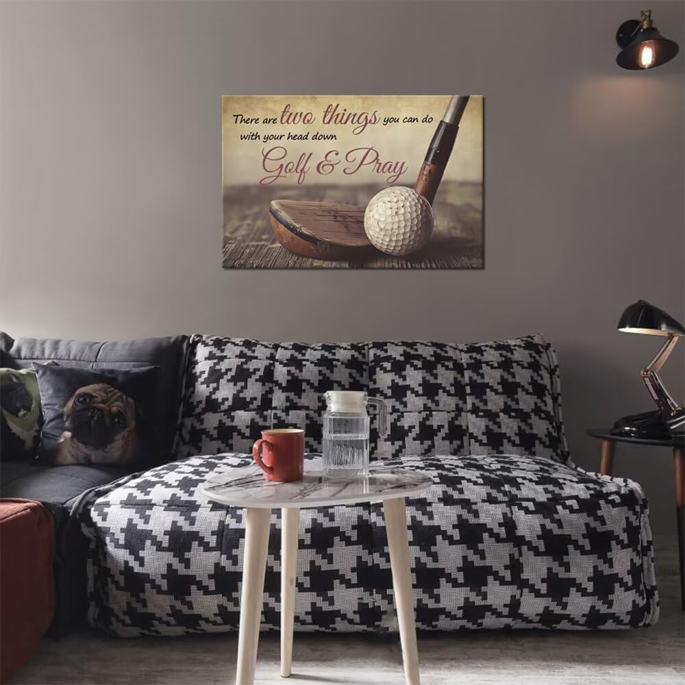 Golf Wall Art Golf Pictures Wall Decor Motivational Quotes Canvas Print Golf Sports Painting Artwork for Living Room Office Club Home Decorations Framed Ready to Hang (18 x 24 inch)