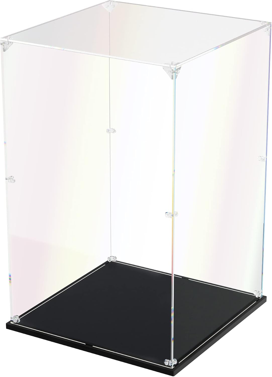 Clear Acrylic Display Case, Self-Assemble Showcase for Collectibles, Action Figures, Dolls, Toys - Alternative Glass Box for Commemorative Gifts (10x10x15.7inch, 25x25x40 cm)