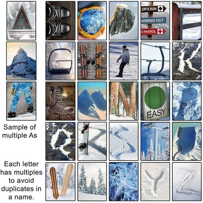 Personal-Prints SNOWBOARDING Personalized Name Art Gift | Customized for the Snowboard Instructor, Avid Boarder, or Team | Unique Photo Canvas Wall Art Décor (6"x18" Stretched Canvas)