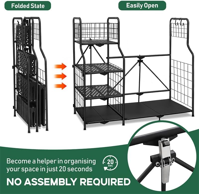 Folding Golf Bag Stand,Golf Storage Organizer for Garage with no Assembly, Golfing Equipment Rack, Extra Storage Rack for Golf Clubs