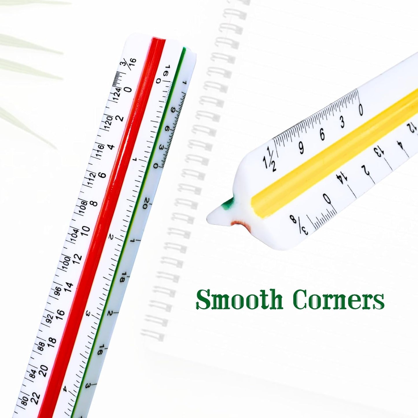 Architectural Scale Ruler, 12” Plastic Architect Scale, Triangular Ruler for Architects, Students, Engineers, Drawing Drafting Tools