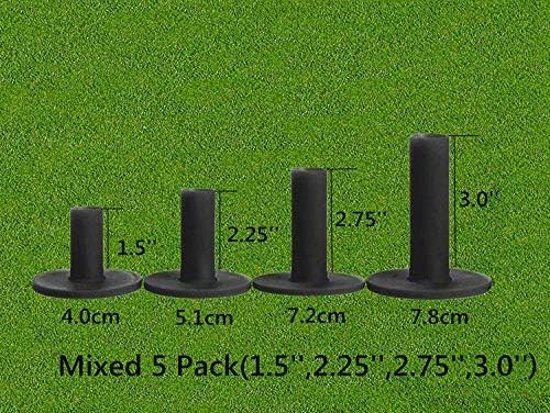 FINGER TEN Golf Rubber Tees Driving Range Value 3/4 Pack, Mixed or Same Size 1.5’’ 2.25’’ 2.75’’ 3’’ for Durable Practice Mat Holds Ball Well