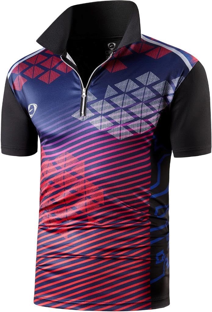 jeansian Men's Sport Outdoor Quick Dry Fit Short Sleeves Polo Tee Shirt Tshirt T-Shirt Tops Golf Tennis Bowling LSL195