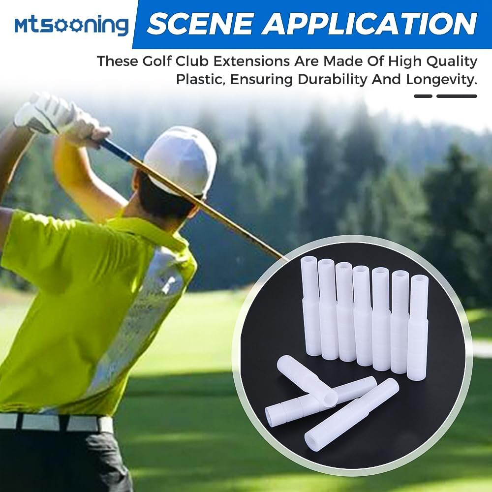 Mtsooning White Universal Golf Club Extender,12.63mm/0.50inch Golf Club Steel Shaft Extender,20PCS Universal Golf Club Steel Shaft Extension Repair Equipment for Wood Putter