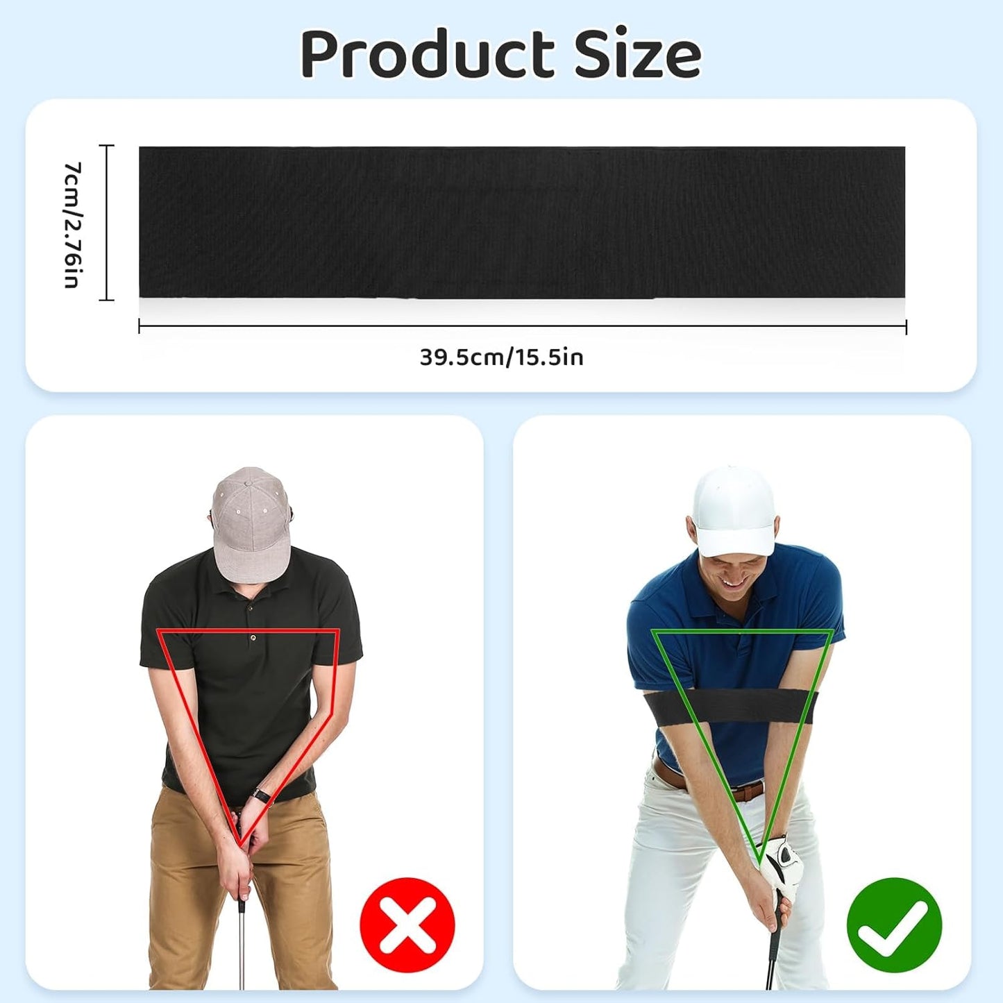Golf Rope Swing Training Kit - Golf swing training aid, improves golfer's swing and main rhythm, golf gift for men's golfers, includes swing correction armband and rope trainer with weighted balls.