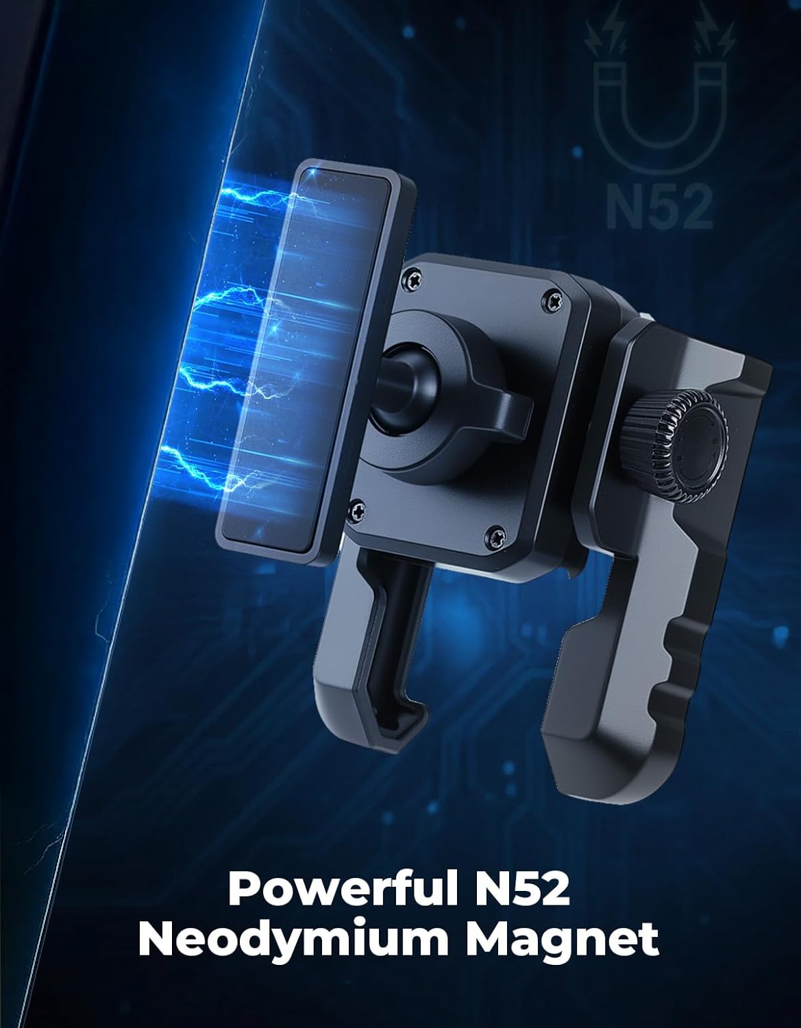 KEMIMOTO Magnetic Golf Cart Phone Holder, Tractor Phone Mount Compatible with Kubota Tractor, EZGO, Club Car, 360° Rotatable Golf Phone Caddy for iPhone/Galaxy/Google Pixel & More Cellphone