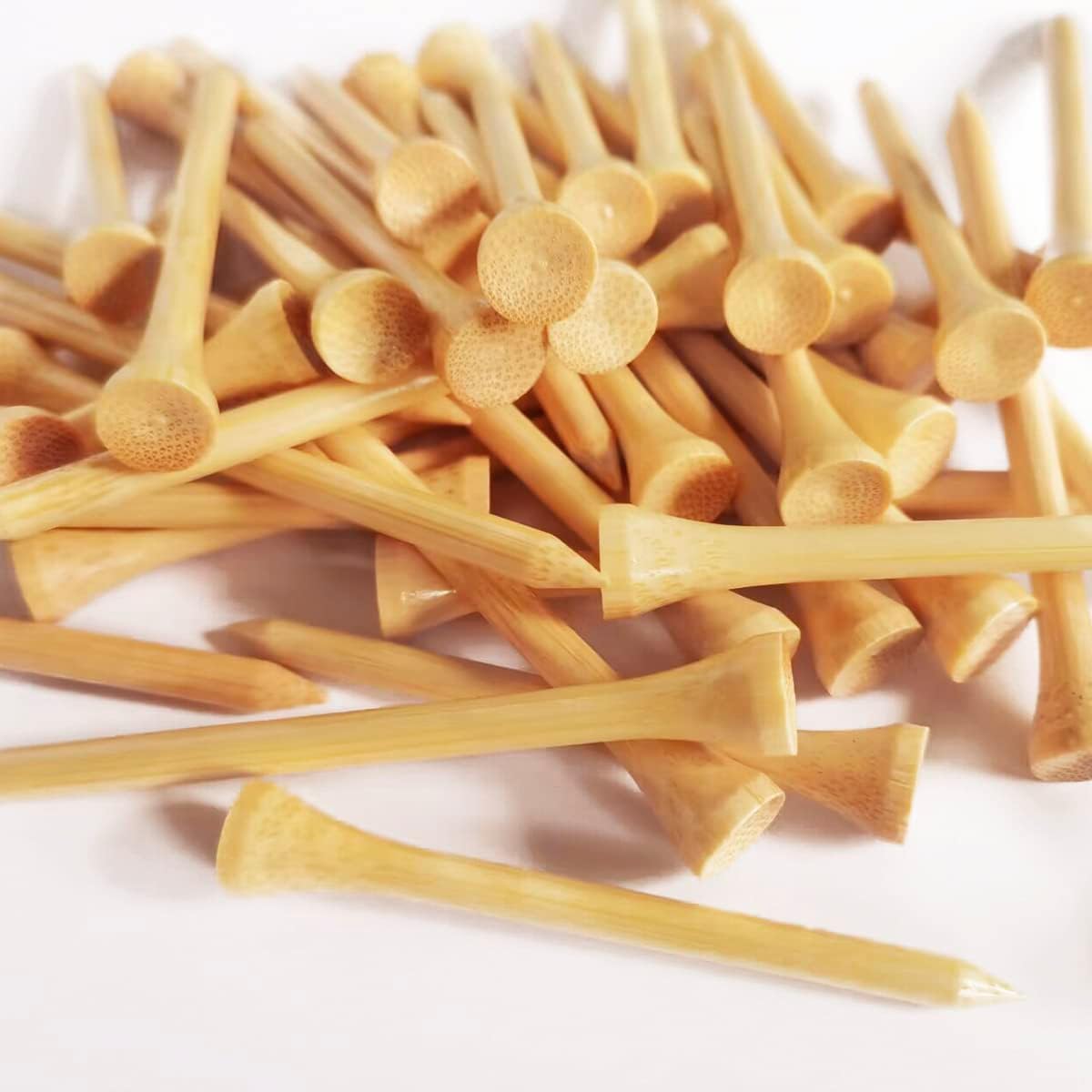 MAZEL Natural Wood/Bamboo Golf Tees 2 3/4 Inch & 3 1/4 Inch,Pack 50 or 120,Reduce Friction & Side Spin,More Stable Golf Tees