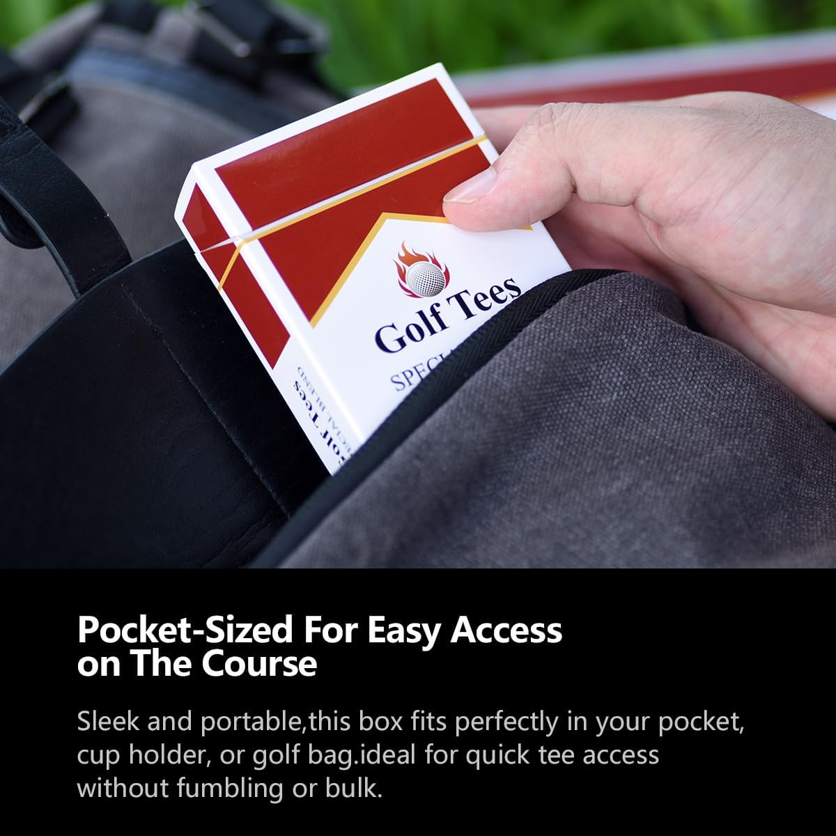 Premium Bamboo Golf Tees | 83mm (3.25") Wooden Tees | Golf Gifts for Men | Vintage-Style tee Case Golf Accessories for Men | Funny Golf Accessory for Golfers