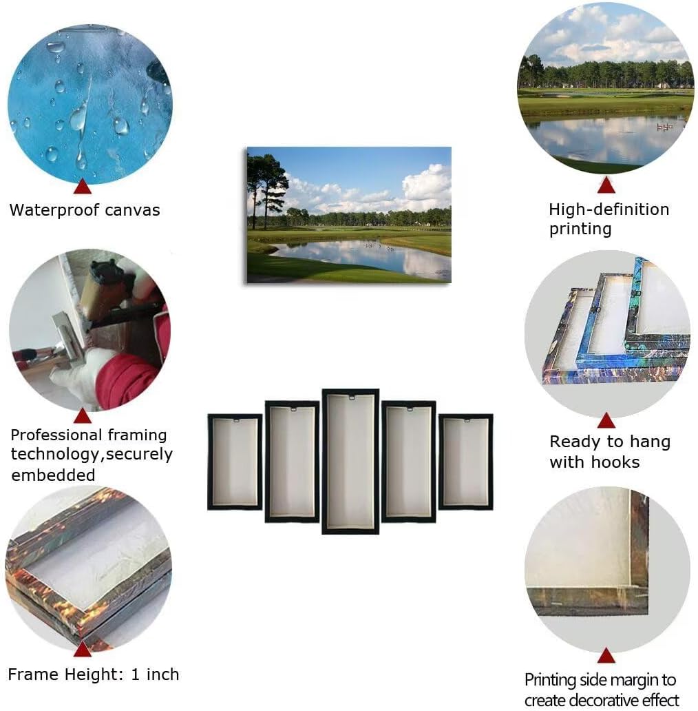 South Carolina Myrtle Beach Wall Art for Living Room Bedroom Bathroom Home Decorations Paintings Canvas Prints Framed Ready to Hang(12''H x 16''W)